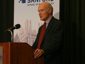 Joseph Nye, assistant secretary of state for the Bill Clinton administration, delivered a speech on foreign policy at the Sanford School Tuesday.