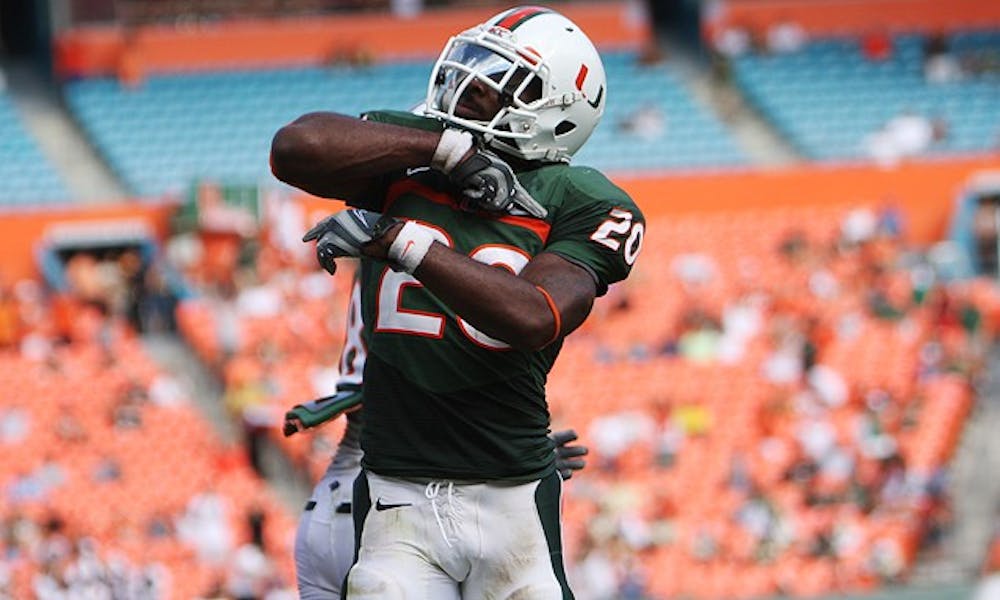 Miami running back Damien Berry inspired the Hurricanes' offense in the second half to lift them to a 34-16 victory over Duke Saturday.