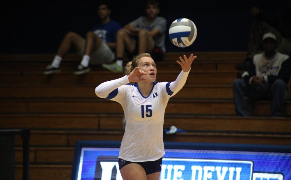 Sophomore Sasha Karelov has stepped up for Duke and is currently ranked 17th in the nation with an average of 5.29 digs per game.