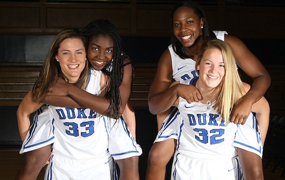 Haley Peters, Elizabeth Williams, Chelsea Gray and Tricia Liston, clockwise from left, combined for 49.3 PPG last year.