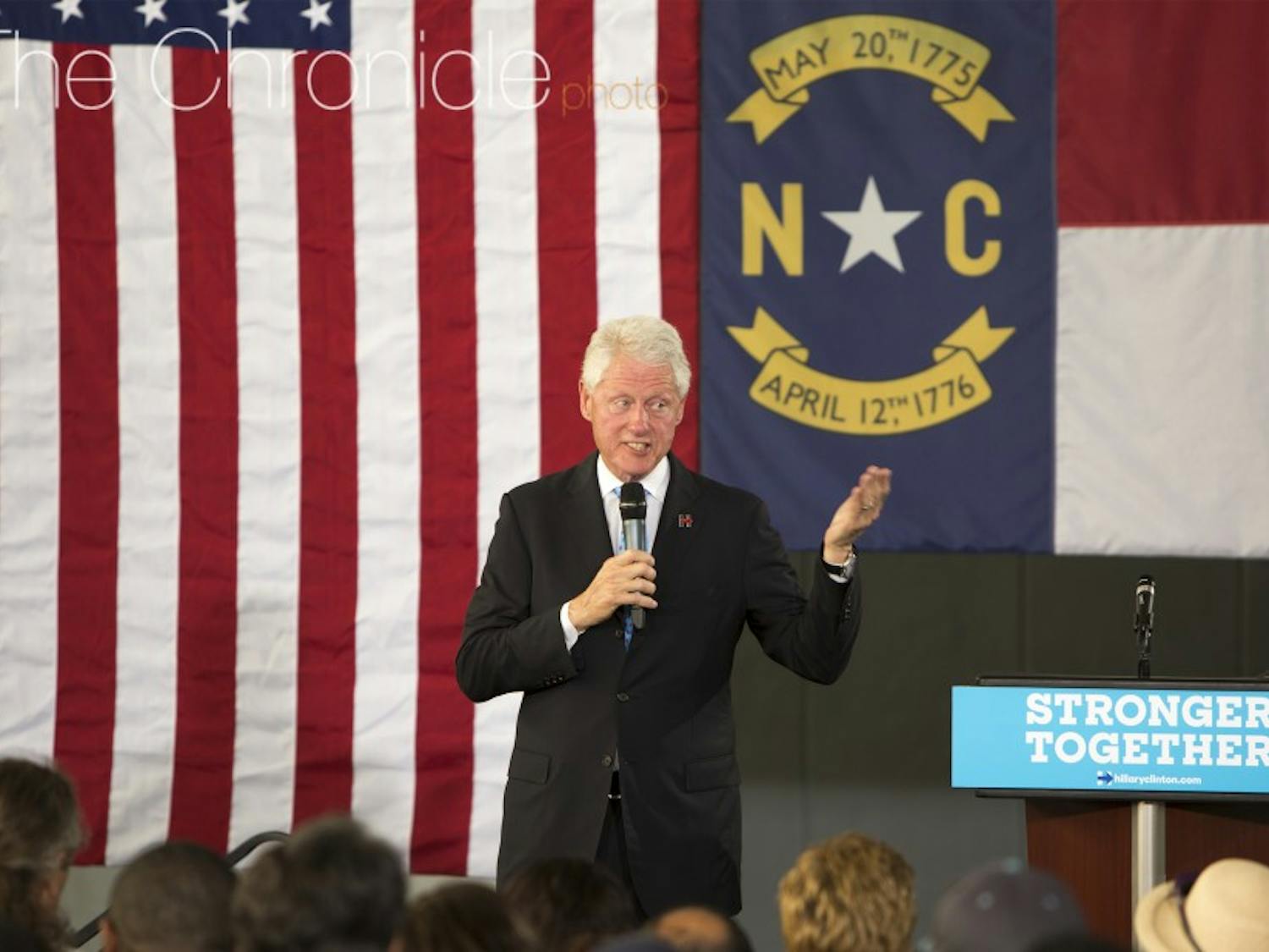 Bill Clinton visited Durham Tuesday to campaign for his wife, Democratic presidential nominee Hillary Clinton.&nbsp;