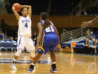 Sophomore Chloe Wells (above) and classmate Chelsea Gray will lead a young Blue Devil team this weekend.