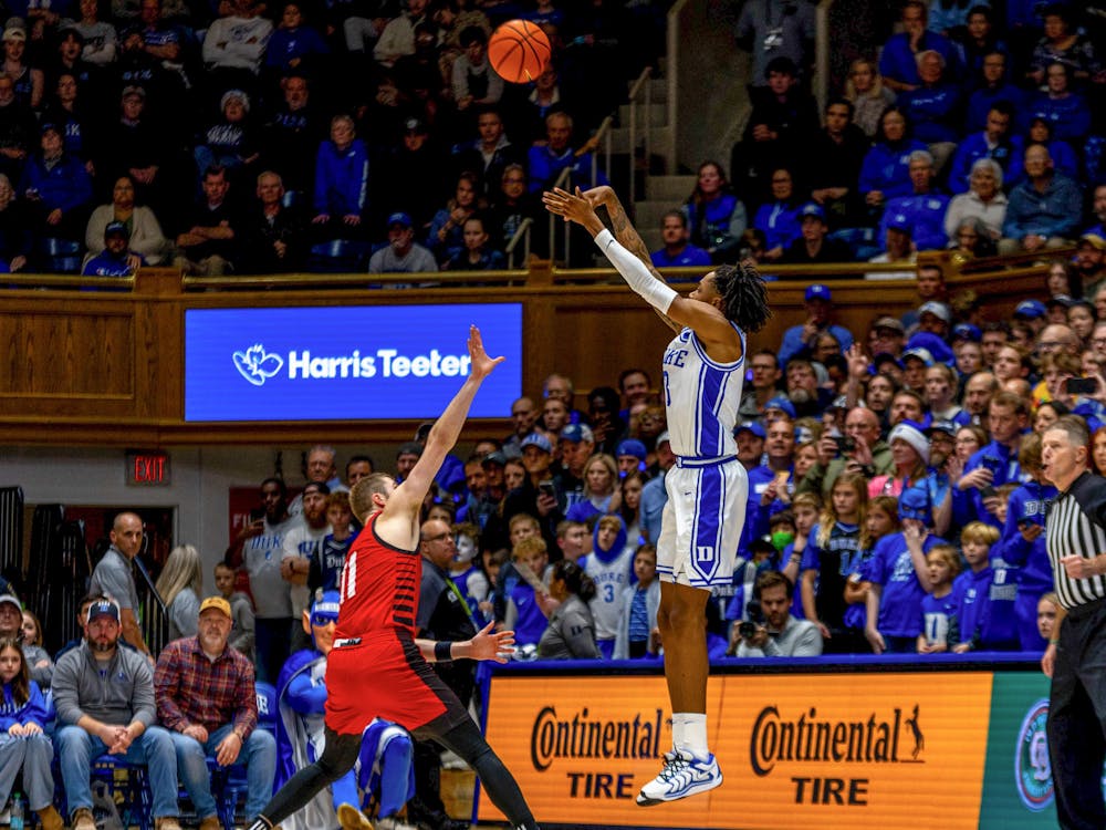 Isaiah Evans has made a significant impact in Duke's first half. 