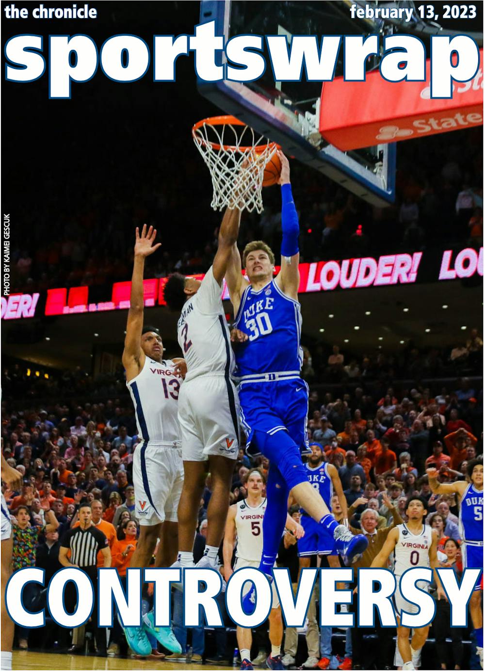 Kyle Filipowski drives to the rim on the final play of regulation in Duke men's basketball's overtime loss at Virginia. The ACC later released a statement, admitting an officiating error on the play.