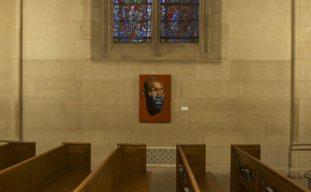 <p>William Paul Thomas's exhibit "Sitters in Transit," now on display at the Duke Chapel, depicts locals as well as the artist's family and friends.</p>