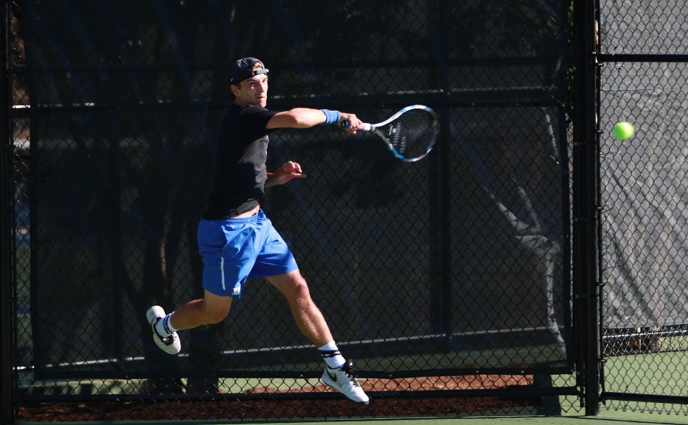 <p>T.J. Pura notched a victory against teammate Vincent Lin in the consolation final of the Wake Forest Invite to finish his fall season Sunday.</p>