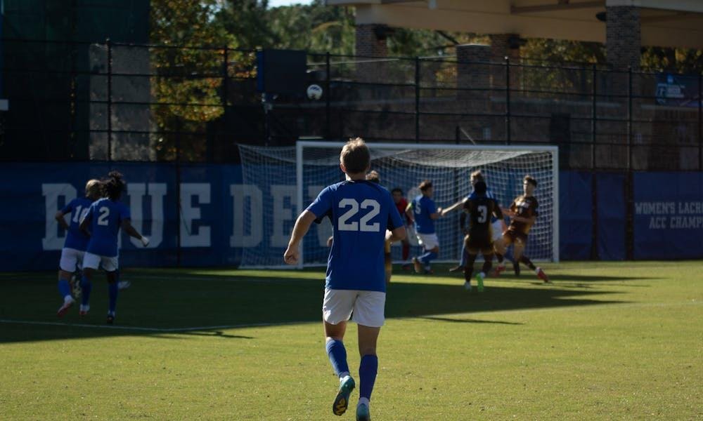 Junior midfielder Drew Kerr and graduate forward Adam Luckhurst set the Cavaliers up for an own-goal.