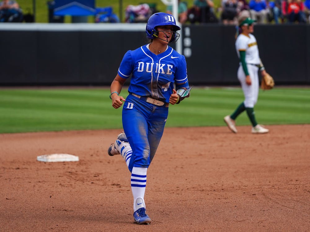 Duke softball's Ana Gold hit a home run in her team's 2-1 victory over George Mason Friday.