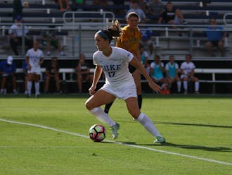 Decorated freshman Ella Stevens scored the first goal of her Duke career Friday on a highlight-reel tally after a feed from Racioppi.