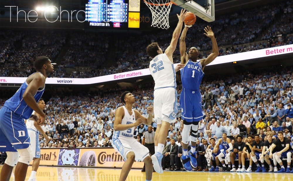 <p>Duke's loss against North Carolina dropped the Blue Devils out of the top four in the ACC, forcing them to start conference tournament play Wednesday.</p>