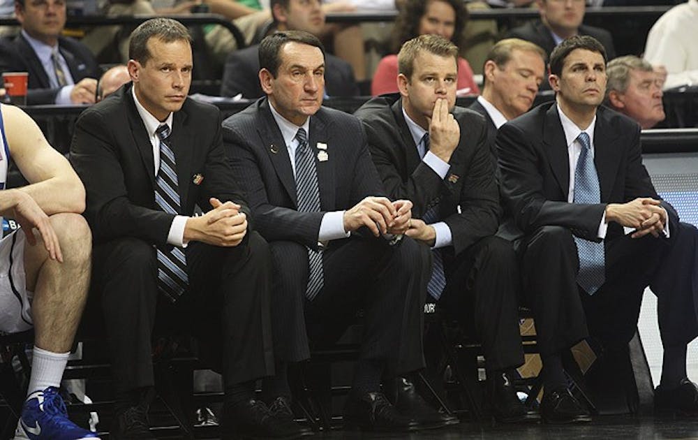 There was nothing to smile about on the Duke bench during last year’s upset to the 15th-seeded Mountain Hawks.