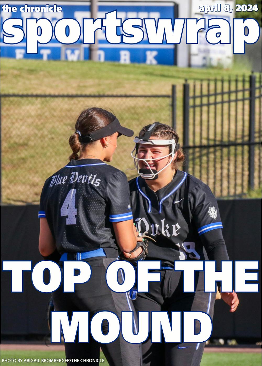 Ana Gold (left) and Cassidy Curd (right) celebrate during Duke's win against Charlotte.