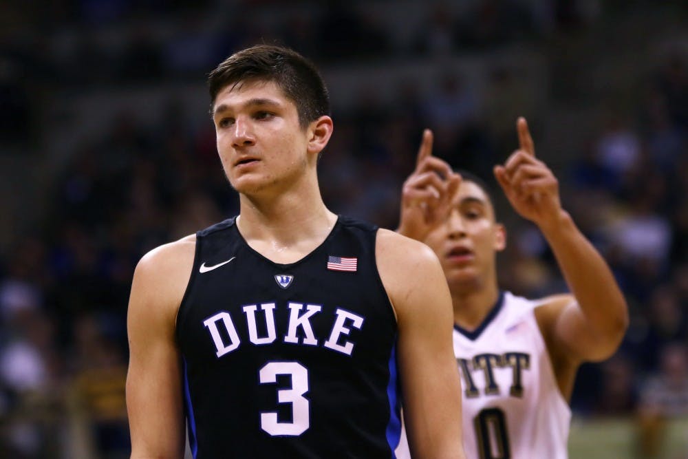 <p>Sophomore Grayson Allen and the Blue Devil guards struggled on the glass and from downtown Sunday. Duke shot just 11-of-32 from downtown.</p>