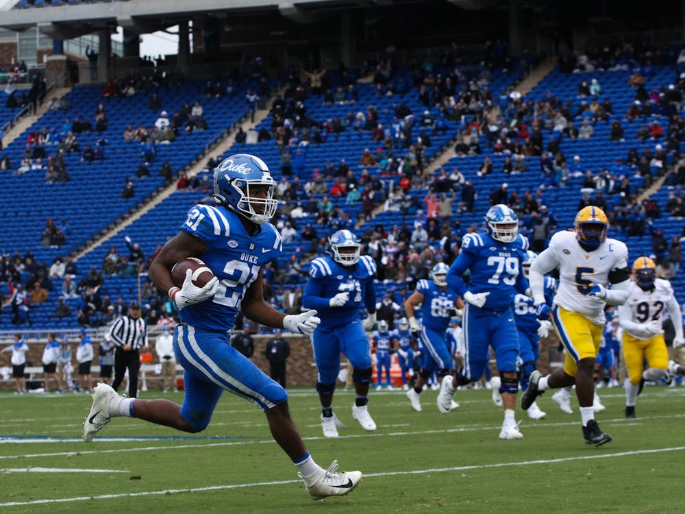 <p>Senior running back Mataeo Durant rushed for 89 yards against Pittsburgh, enough to get him over the 1000-yard mark on the season.&nbsp;</p>