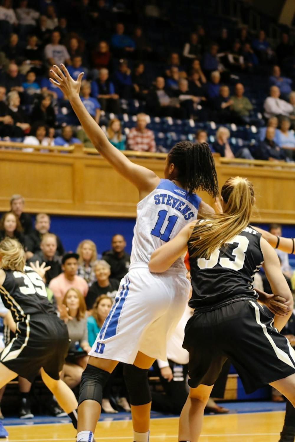 Sophomore Azurá Stevens registered a new career-high Sunday as part of yet another double-double.