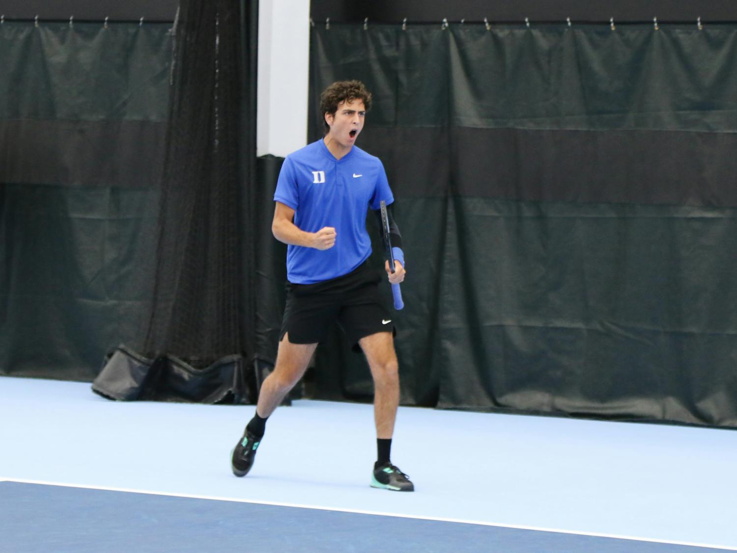 Pedro Rodenas, who helped Duke win the doubles point, retired during his singles match.