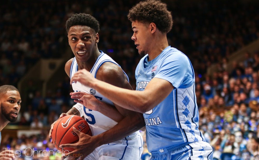 <p>R.J. Barrett has been the lone consistent source of offense for Duke the past few weeks.</p>
