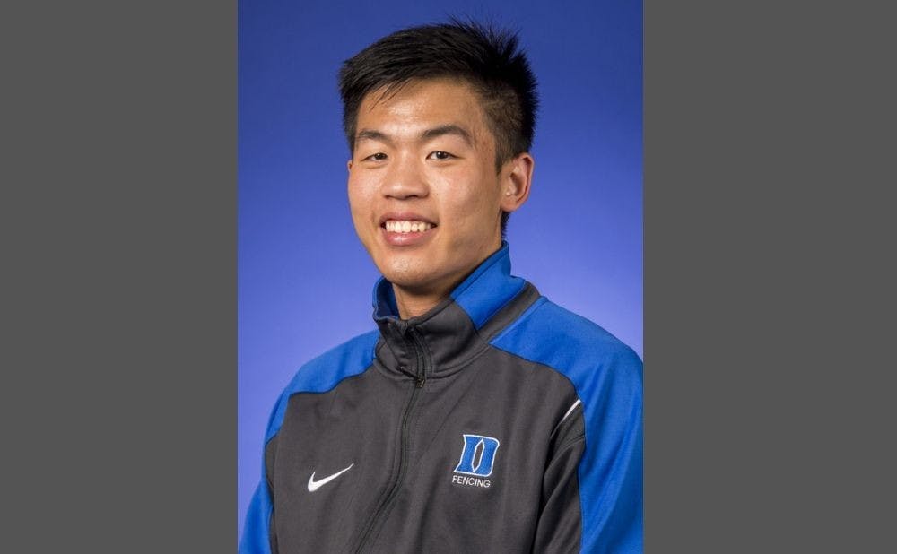 When Ping Ping Kitsiriboon's not fencing, you can often find him at Small Town Records. Courtesy of Duke Athletics.