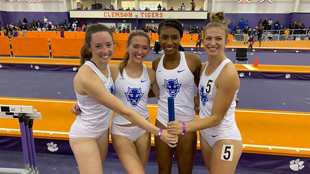 Duke's women's 4x400m relay team at the Tiger Paw Invitational.