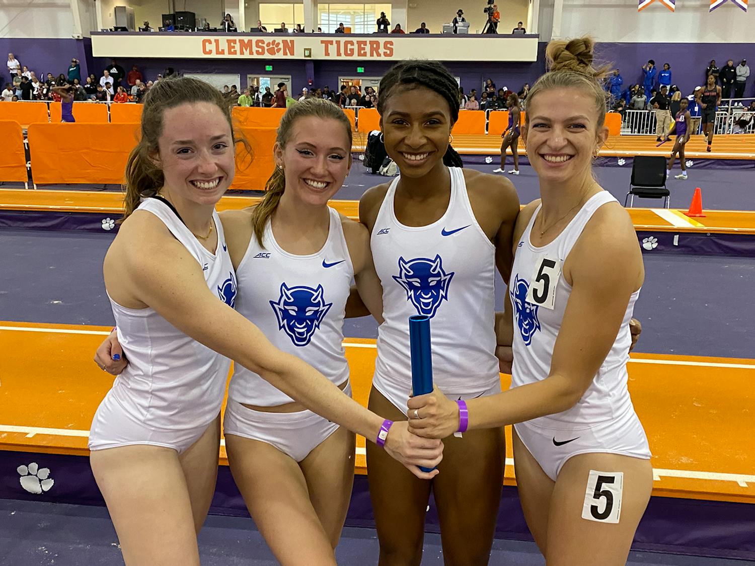 Duke's women's 4x400m relay team at the Tiger Paw Invitational.