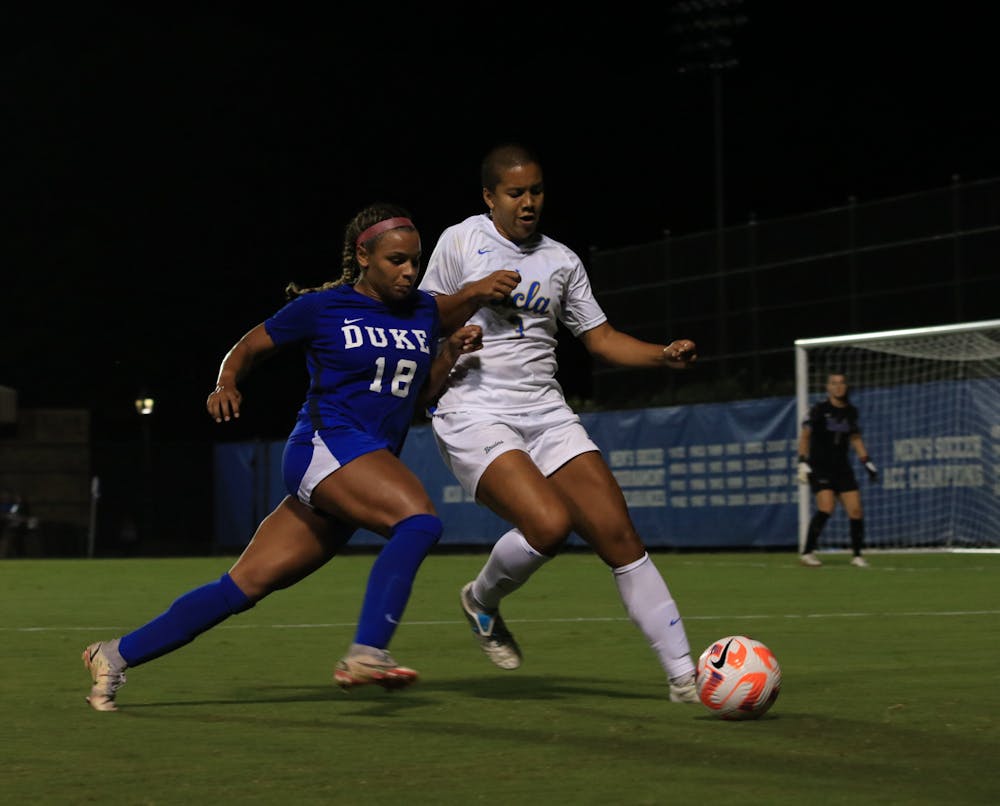 <p>No. 2 Duke fell to No. 3 UCLA at Koskinen Stadium for its first loss of the season.</p>