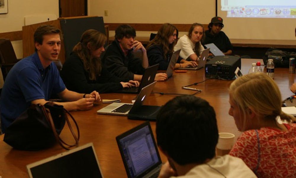 At their meeting Tuesday night, Duke University Union members presented plans to broadcast the Duke-Pfeiffer basketball scrimmage live on Cable 13. Other basketball event footage is also available online.