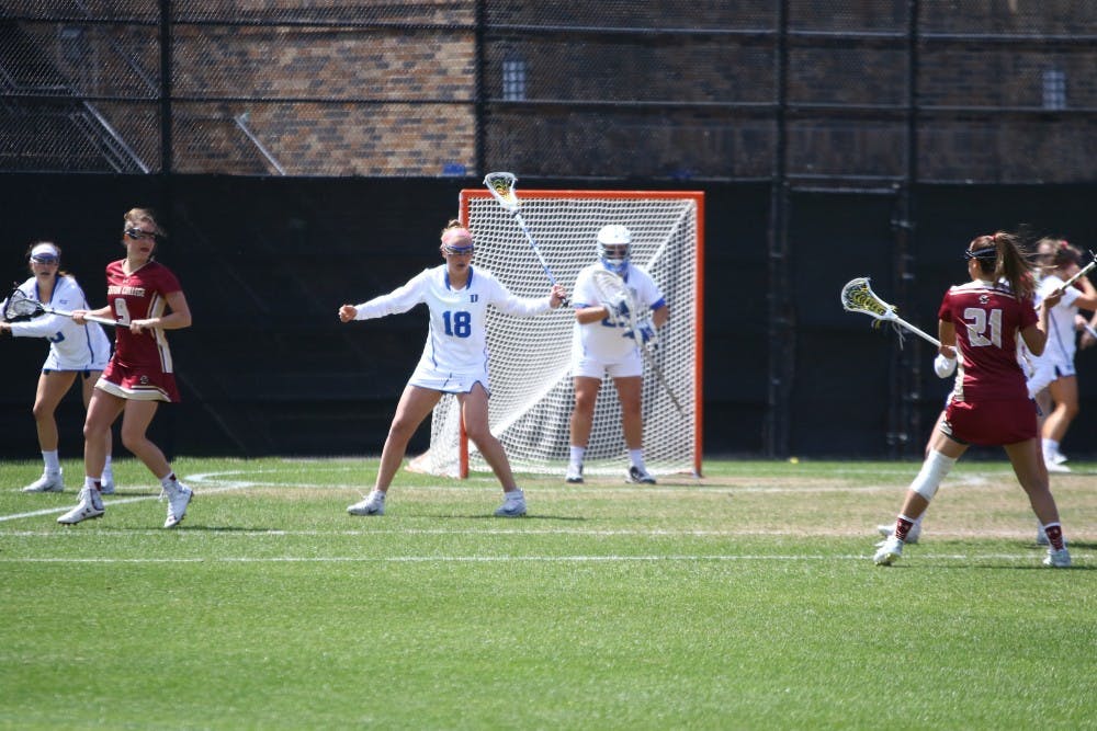 In her last regular-season home game, goalkeeper Kelsey Duryea delivered seven saves to stymie the short-handed&nbsp;Eagle offense for much of the afternoon.