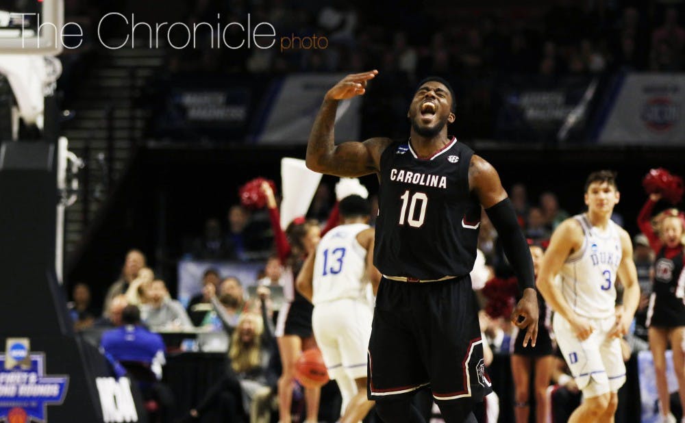 South Carolina guard Duane Notice had 17 points, including two crucial 3-pointers for a team that normally struggles to score.&nbsp;