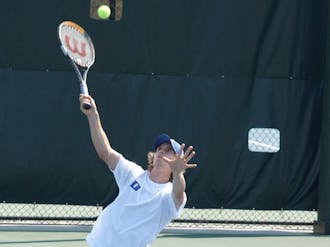 Senior Dylan Arnould was unable to win at No. 3 singles, but still ended his final home match victorious thanks to Reid Carleton’s late heroics.