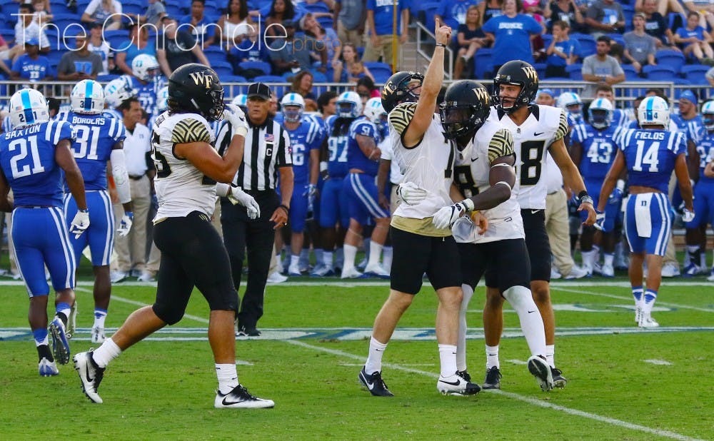<p>Wake Forest upset the Blue Devils for the first time since 2011.&nbsp;</p>