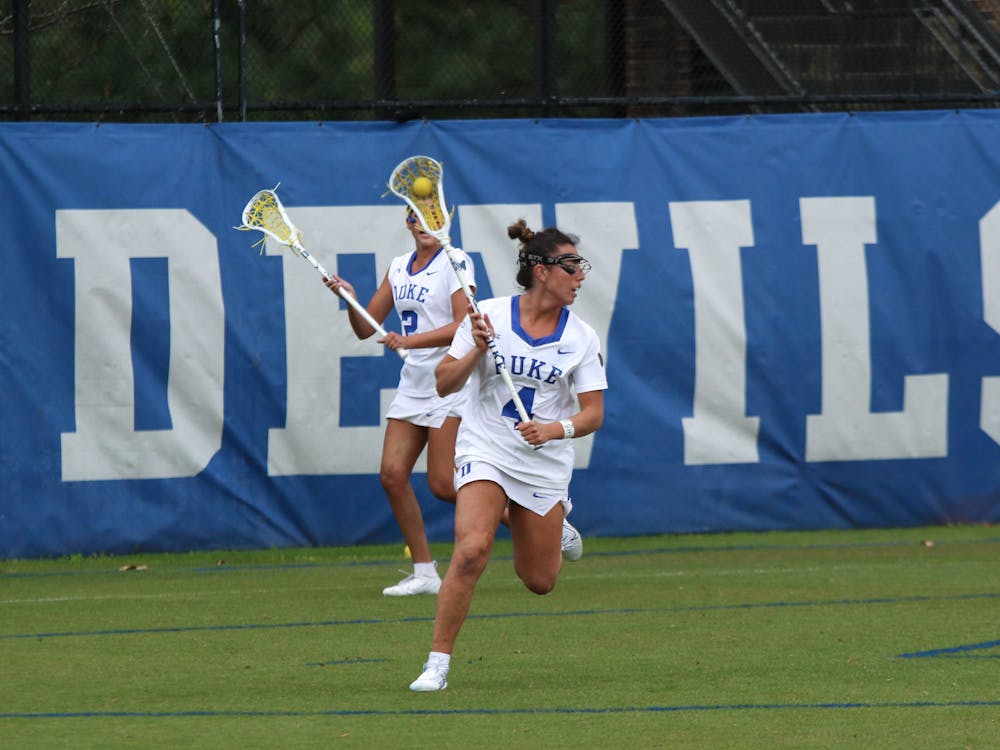 Senior attacker Katie DeSimone matches her career-high in goals against High Point.