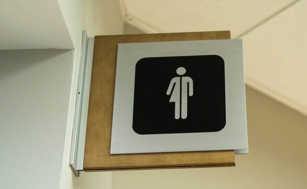 <p>Two single-stall restrooms in the Bryan Center have been relabeled as gender-neutral.</p>