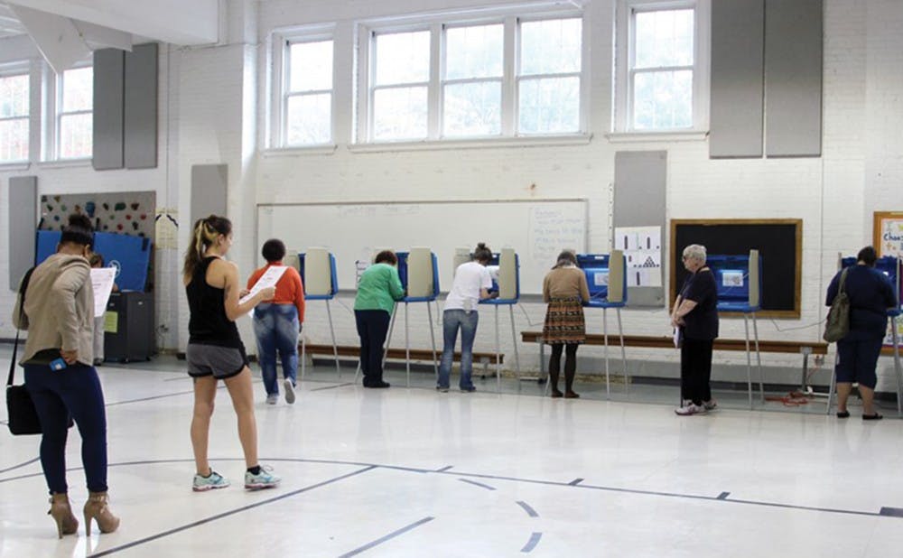 <p>Less than 4,000 voters turned out during the early voting period for Tuesday’s municipal election. The lack of a voting site on Duke’s campus could contribute to lower student participation.</p>