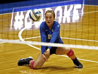 Sophomore libero Sasha Karelov recorded 10 digs in Duke’s victory against Wake Forest Oct. 12, and will look to replicate her success Friday in a rematch with the Demon Deacons. | Lesley Cheng-Young