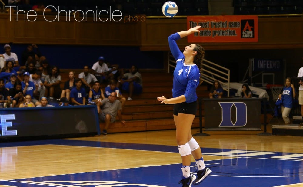Freshman outside hitter Jamie Stivers is one of the Blue Devils' leaders in kills and has recorded several double-doubles lately.&nbsp;