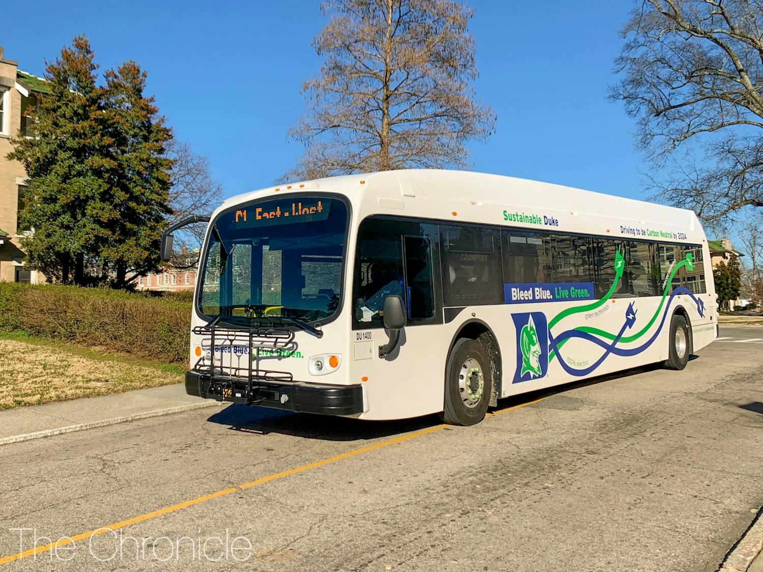 Two electric buses joined Duke's fleet in early February.