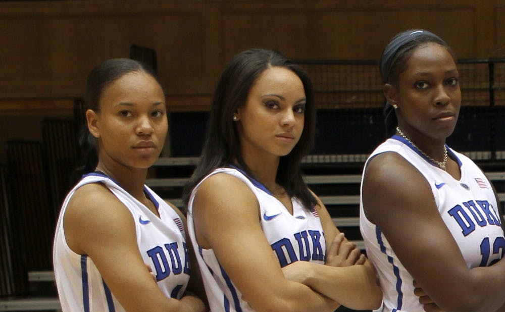 Kianna Holland (middle) will transfer from Duke. She was yet to see game action for the Blue Devils after spending her first semester recovering from a leg injury.