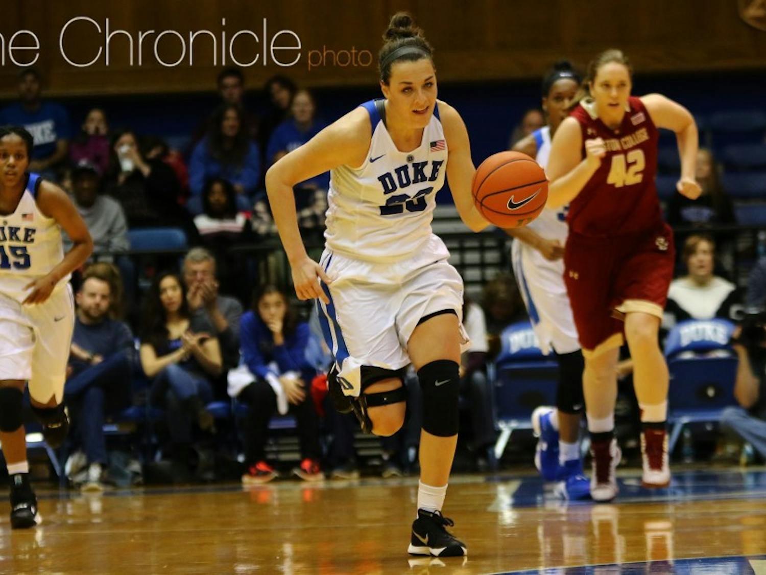 Redshirt sophomore Rebecca Greenwell scored 23 points Sunday in the Blue Devils’ victory against Boston College and could do damage from beyond the arc again Thursday at Clemson.