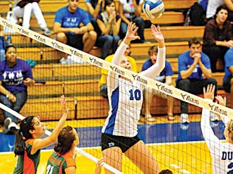 Junior setter Kellie Catanach tallied a career-high 68 assists against Clemson Saturday night to help the Blue Devils beat the Tigers 3-2.