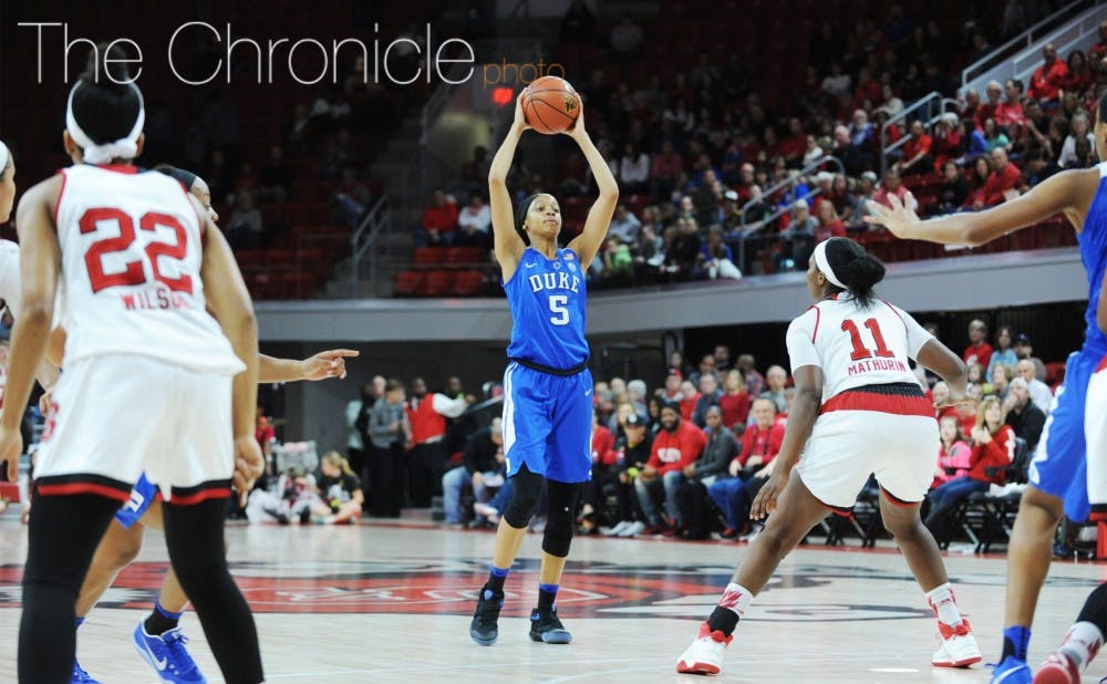 <p>Freshman Leaonna Odom led the team in scoring for the first time this season with 15 points Thursday against North Carolina but had a tip-in roll off the rim late in Sunday's game.</p>