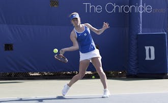 Chalena Scholl helped Duke win the doubles point in a lengthy tiebreak before coming out on top in a three-set match in singles.