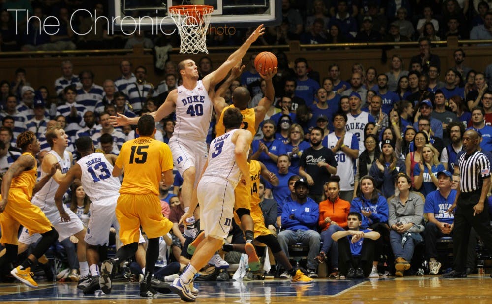 <p>Graduate student Marshall Plumlee will give Duke's frontcourt much-needed leadership on the road as the Blue Devil freshmen prepare to play their&nbsp;first-ever road game.</p>