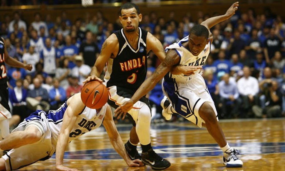 Junior Nolan Smith played only in the second half of Duke’s easy victory over Findlay Tuesday night.