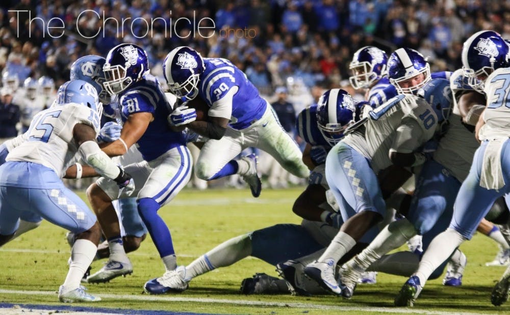 <p>Shaun Wilson and the Blue Devils will look to get the running game back on track after struggling against Pittsburgh.&nbsp;</p>