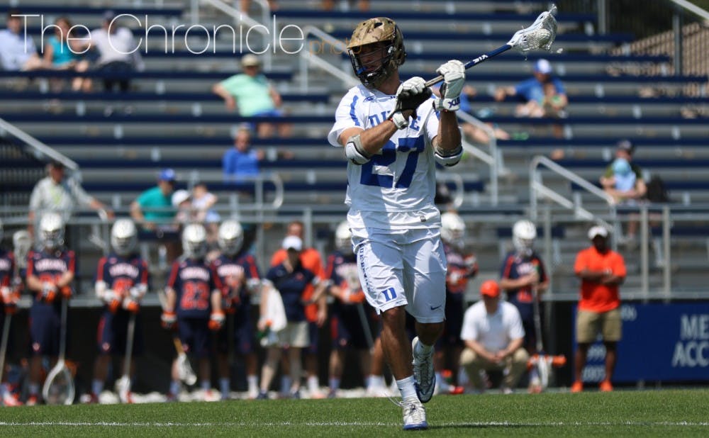 <p>Sophomore midfielder Brad Smith is third on a stacked Blue Devil team in points with 13 goals and 15 assists.</p>