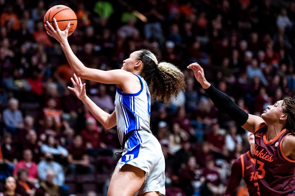 Senior guard Celeste Taylor led Duke with 12 points in the loss at Virginia Tech.
