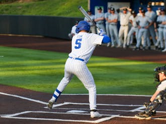 Junior catcher Alex Stone had seven hits in Duke baseball's 2-1 series win against Virginia this past weekend.