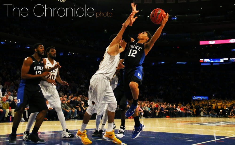 <p>Freshman Derryck Thornton scored a career-high 19 points in the first start of his career Friday.</p>