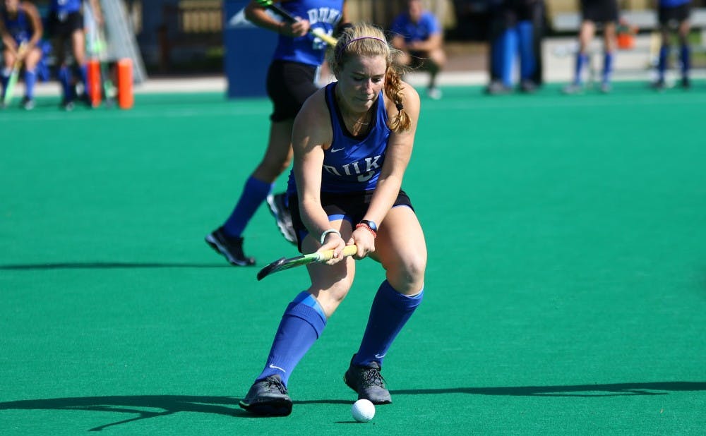 <p>Junior Heather Morris' team-leading 10th goal of the season handed the Blue Devils a road win against No. 10 Liberty in overtime to conclude the regular season.</p>