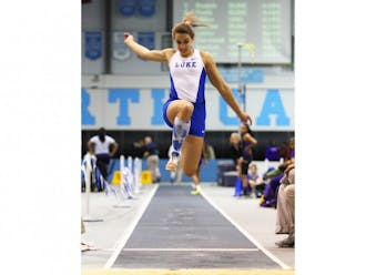 Teddi Maslowski set a Duke record when she jumped 6.33 meters at the Virginia Tech Challenge.